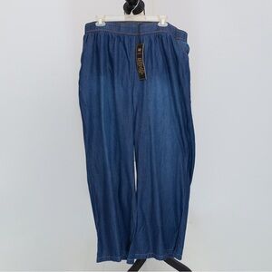 Wide leg jeans high waist softcell indigo by Diane Gilman DG2 2X